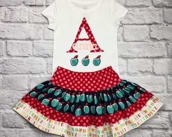 Alphabet Apple Name Back to School Outfit