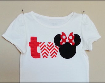 MINNIE MOUSE  Birthday Age Shirt Retro Reds