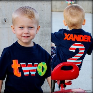 Boy Birthday Age and Name Shirt