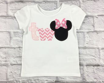 MINNIE MOUSE  Birthday Age Shirt Pretty in Pinks