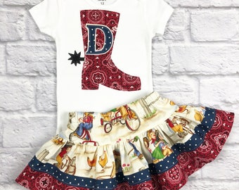 Initial or Age Cowgirl Boot Set