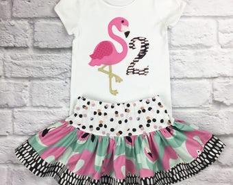 Birthday Flamingo Outfit, 1st Birthday Flamingo Outfit