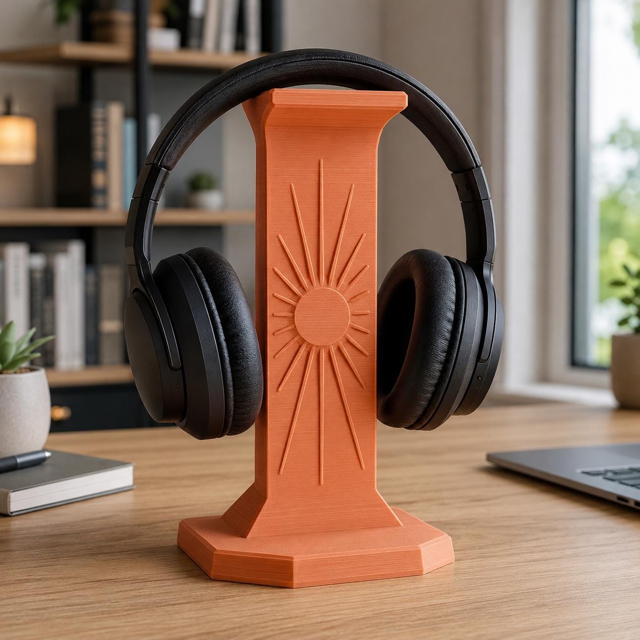Supporto Da Scrivania Per Cuffie In Legno Di Noce - Gancio A Morsetto Regolabile, Senza Fori, Per Studio E Gaming - 5