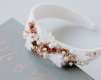 Gold and Ivory Wedding Crown | Luxury Padded Accessory  display picture 3