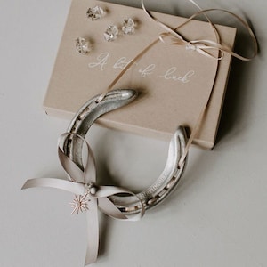 Personalised Letterbox Silver and Pearl Star  Lucky Wedding Horseshoe Wedding Gift