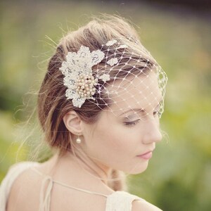 Persephone Vintage Brooch Headpiece Birdcage Wedding Veil