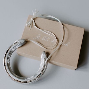 Personalised Plain Lucky Wedding Horseshoe Keepsake Gift  in Silver or Gold