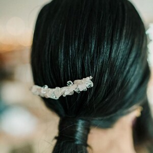 Rose Quartz Healing Crystal Bridal Haircomb