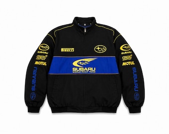 Vintage Subaru Rallye-Rennjacke – Retro-Motorsport-Style für JDM- und Streetwear-Fans