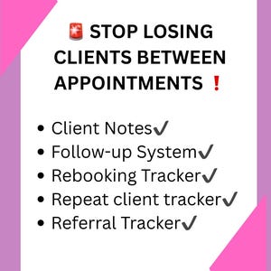Lash Artist Client Tracker | Client CRM, Appointment Follow-Ups, Rebooking & Client Notes Notion Template