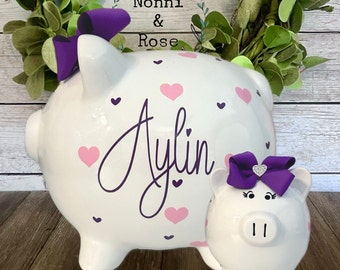 Personalized Large heart piggy bank, banks for girls, Piggy Bank, Valentine’s Day bank, banks for boys, piggy bank for girls, piggy bank