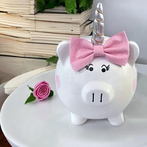 Personalized Unicorn Piggy bank, banks for girls, polka dot piggy bank, piggy bank, banks for boys, first piggy bank, baby shower gift