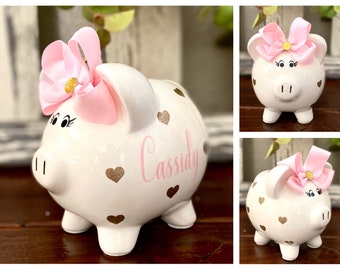 personalized piggy bank girl