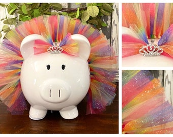 tie dye plush piggy bank