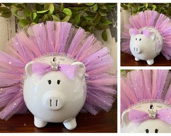 Personalized Piggy bank, Sparkle Pink and Lavender piggy bank, banks for girls, piggy bank,ballerina bank piggy bank,banks for girls