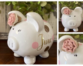 Pig Face Figure Colorful Piggy Bank for Girls 