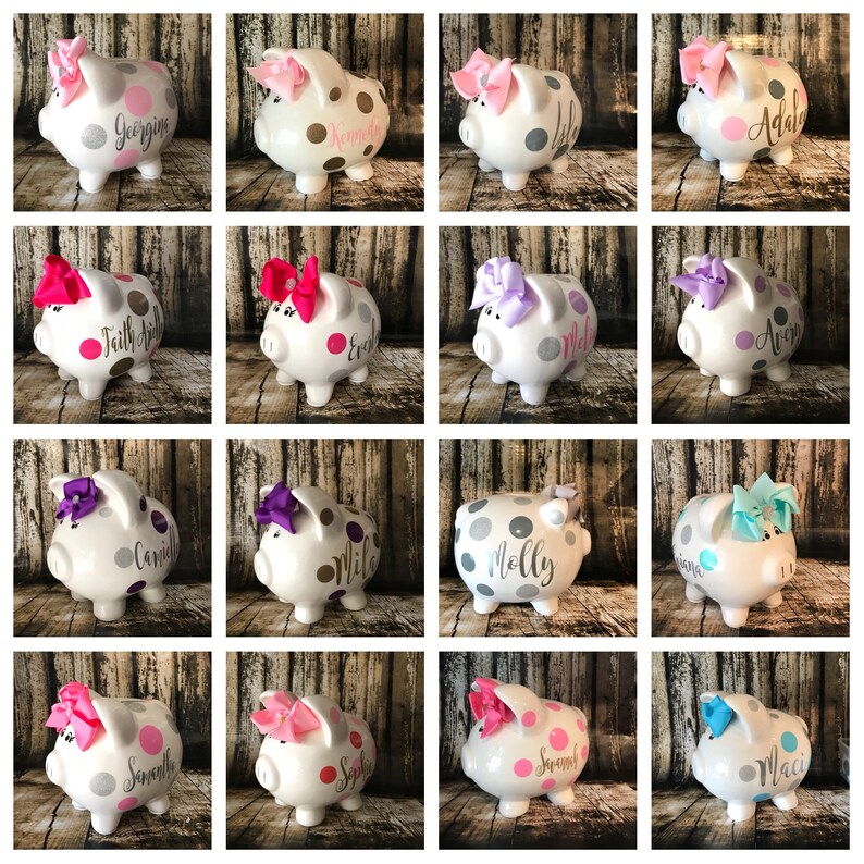Personalized Large Piggy Banks for Girls Lavender Piggy Bank Etsy UK