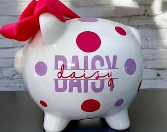 Personalized Large Piggy Banks for girls, girls piggy banks, piggy bank for kids, piggy bank, kids banks, piggy banks, bank, banks for boys,
