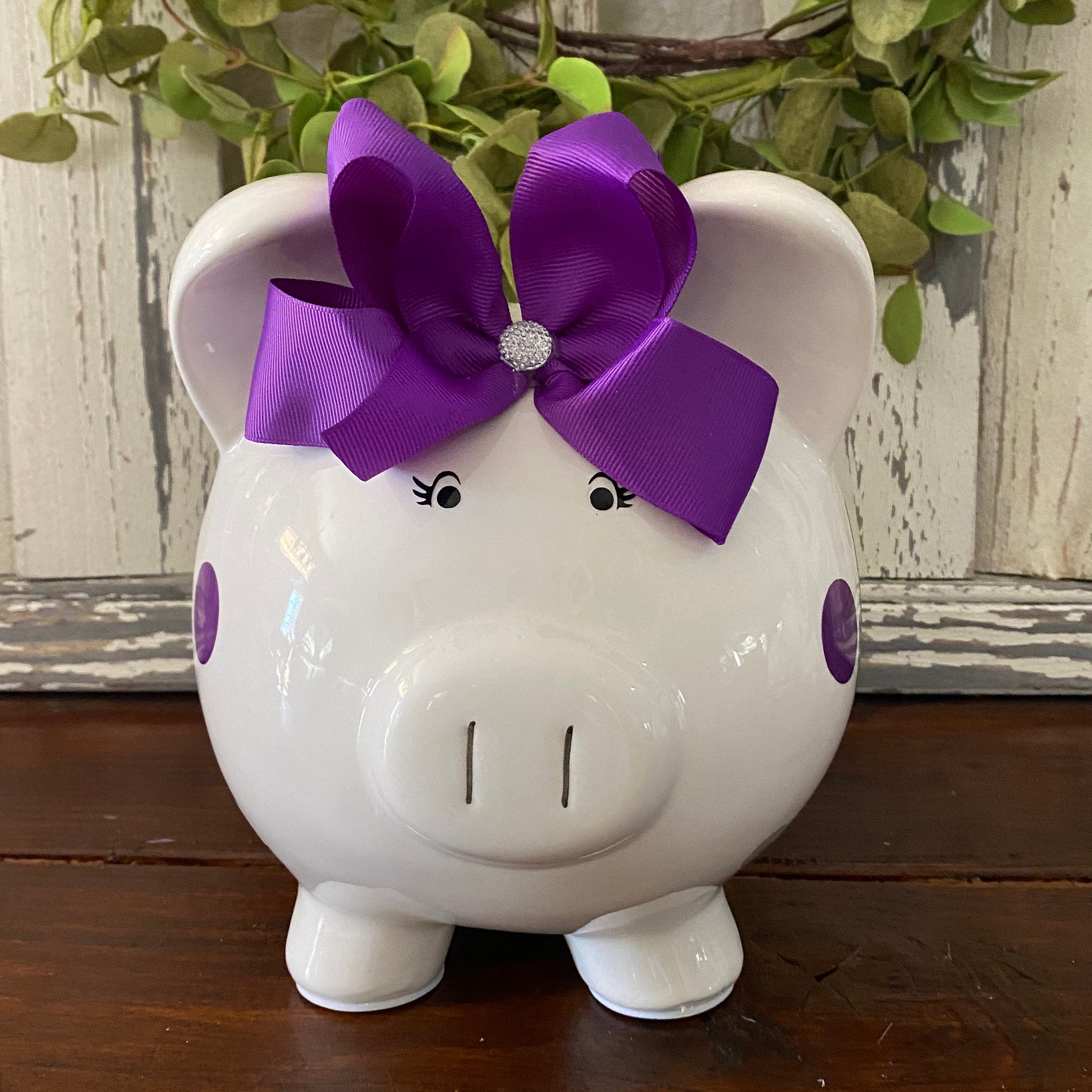 Large Personalized Piggy Banks for Girlspurple and Silver Etsy UK