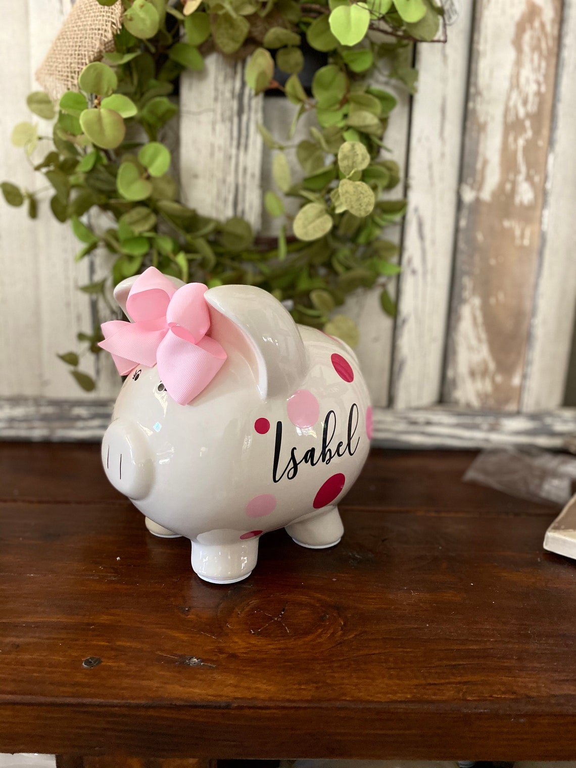 Large Personalized Piggy Banks for Girlslight Pink and Pink Etsy