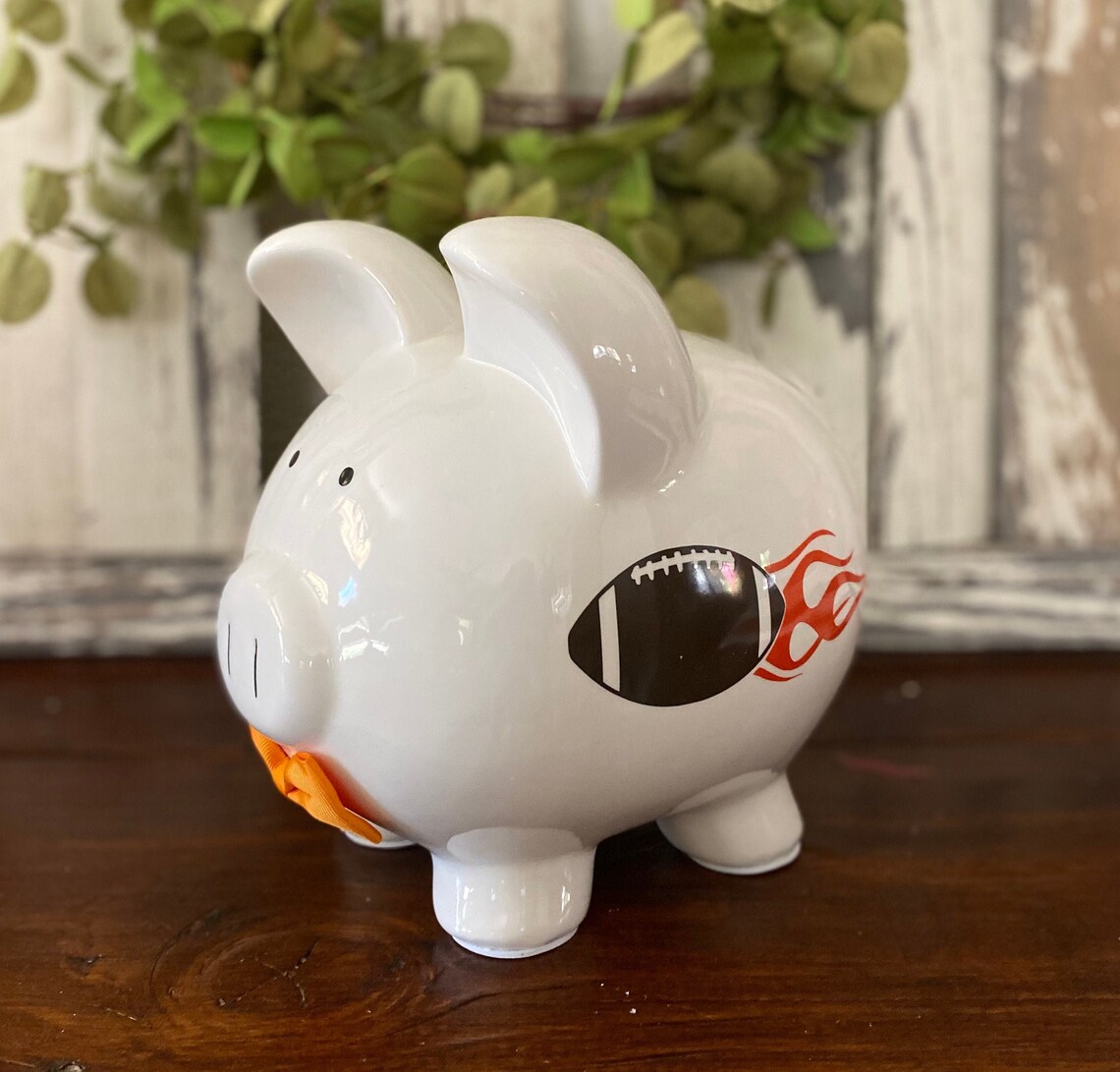 Personalized Large Football Piggy Bankpiggy Banks for Etsy