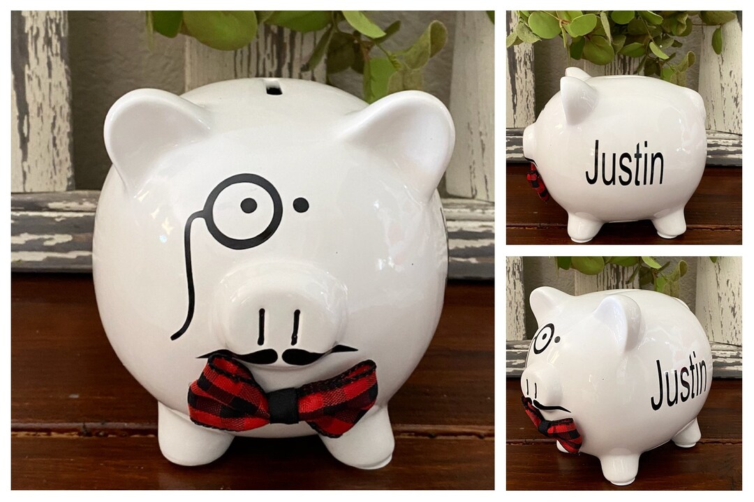 Personalized Piggy Banks for Boys,piggy Bank,boys Banks,monocle and