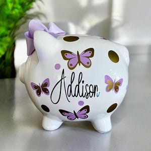 Personalized Butterfly piggy bank, piggy banks for girls, piggy bank, piggy banks for kids, personalized butterflies bank, banks for boys
