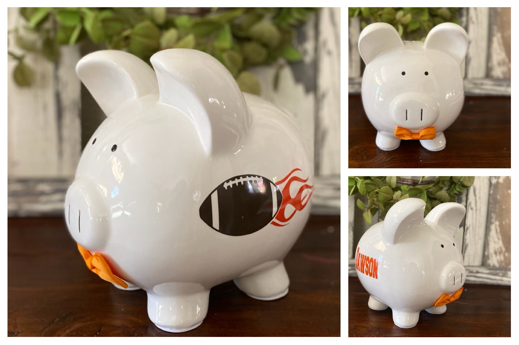 Personalized Large Football piggy bankpiggy banks for Etsy