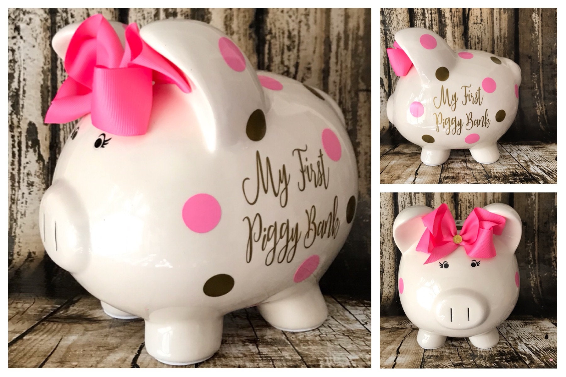 Large Custom Piggy Bank for Girls My First Piggy Bank Etsy Ireland