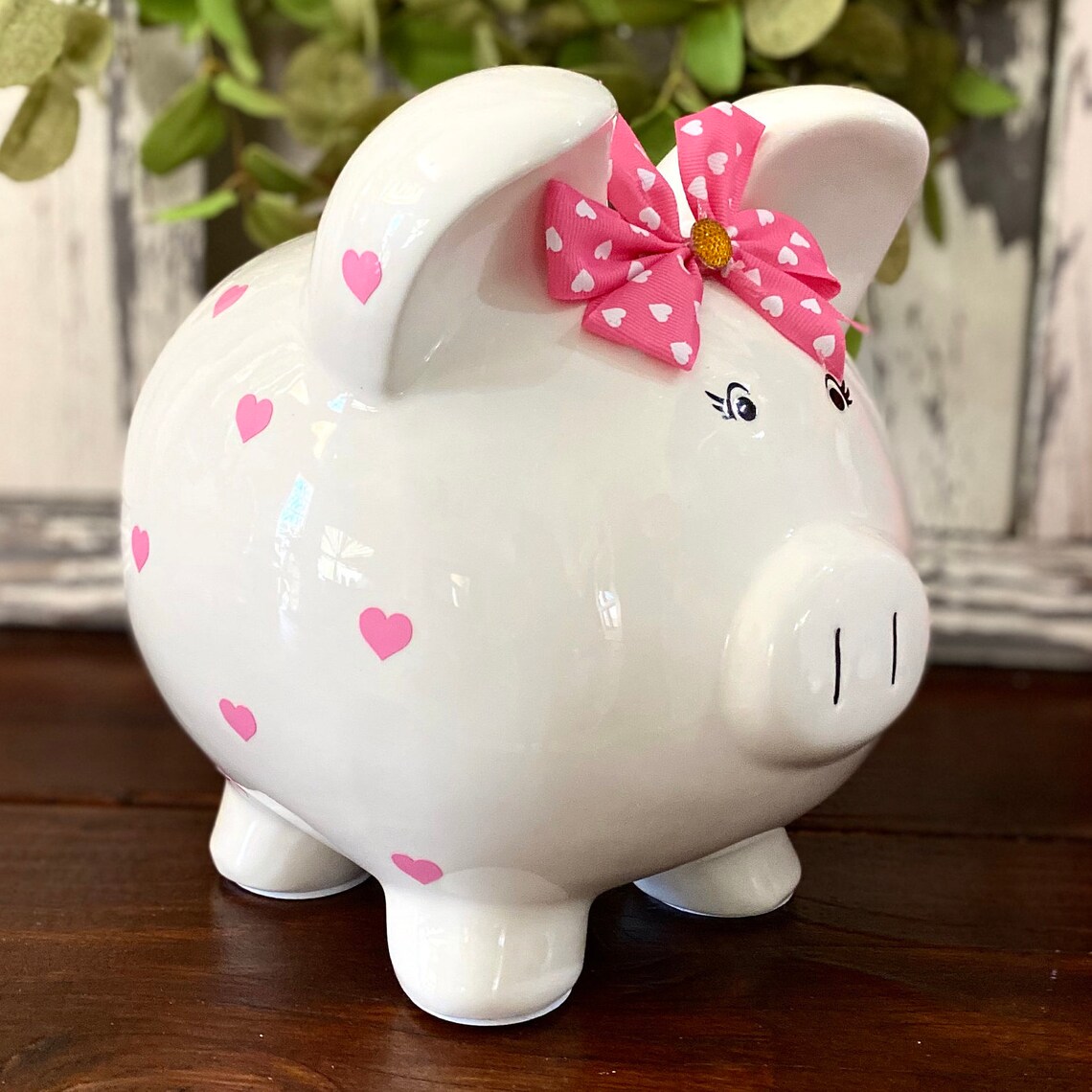 Extra Large Personalized Piggy Bankpink Heart Bankbanks for Etsy