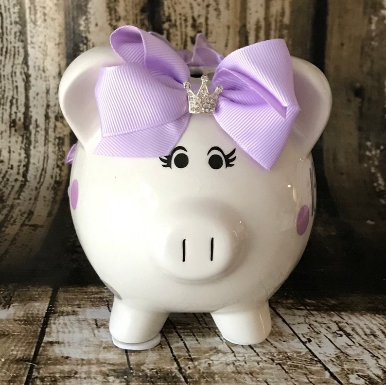 Personalized Piggy Bank Piggy Banks for Girls Lavender Piggy Etsy