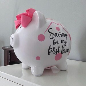 Personalized New home piggy bank, First house savings, First home, realtor client gifts, piggy bank, savings for home, first home bank