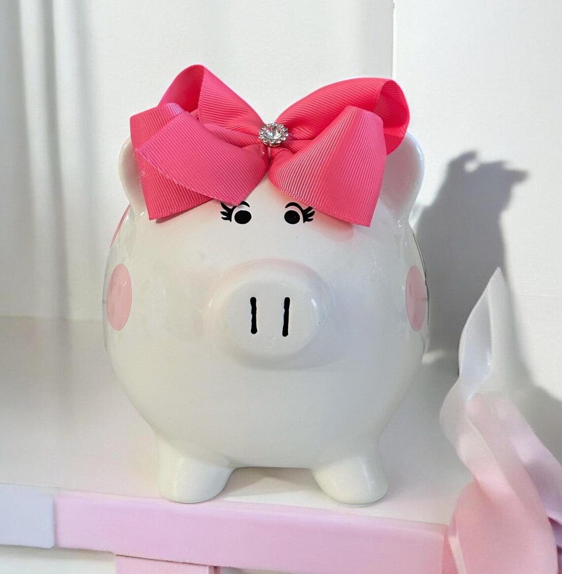Pink Bak Personalized Pink Piggy Bank for Girls - Piggy Banks for Girls - Polka ...