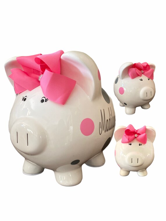 Personalized Pink Piggy Bank Piggy Banks for Girls Piggy Etsy