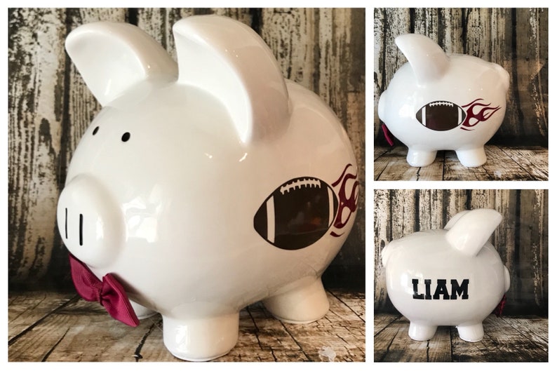 Personalized Large Football Piggy Bankpiggy Banks for Etsy