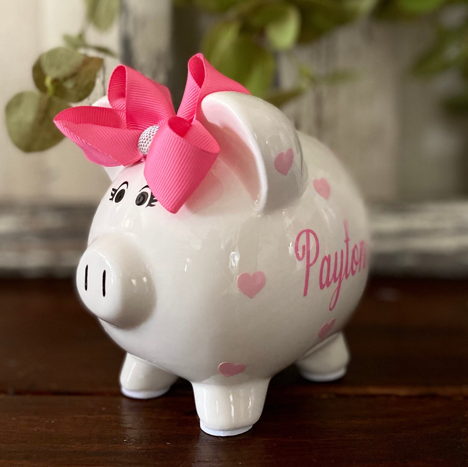 Personalized Large Heart Piggy Bank Banks for Girls Glitter Etsy