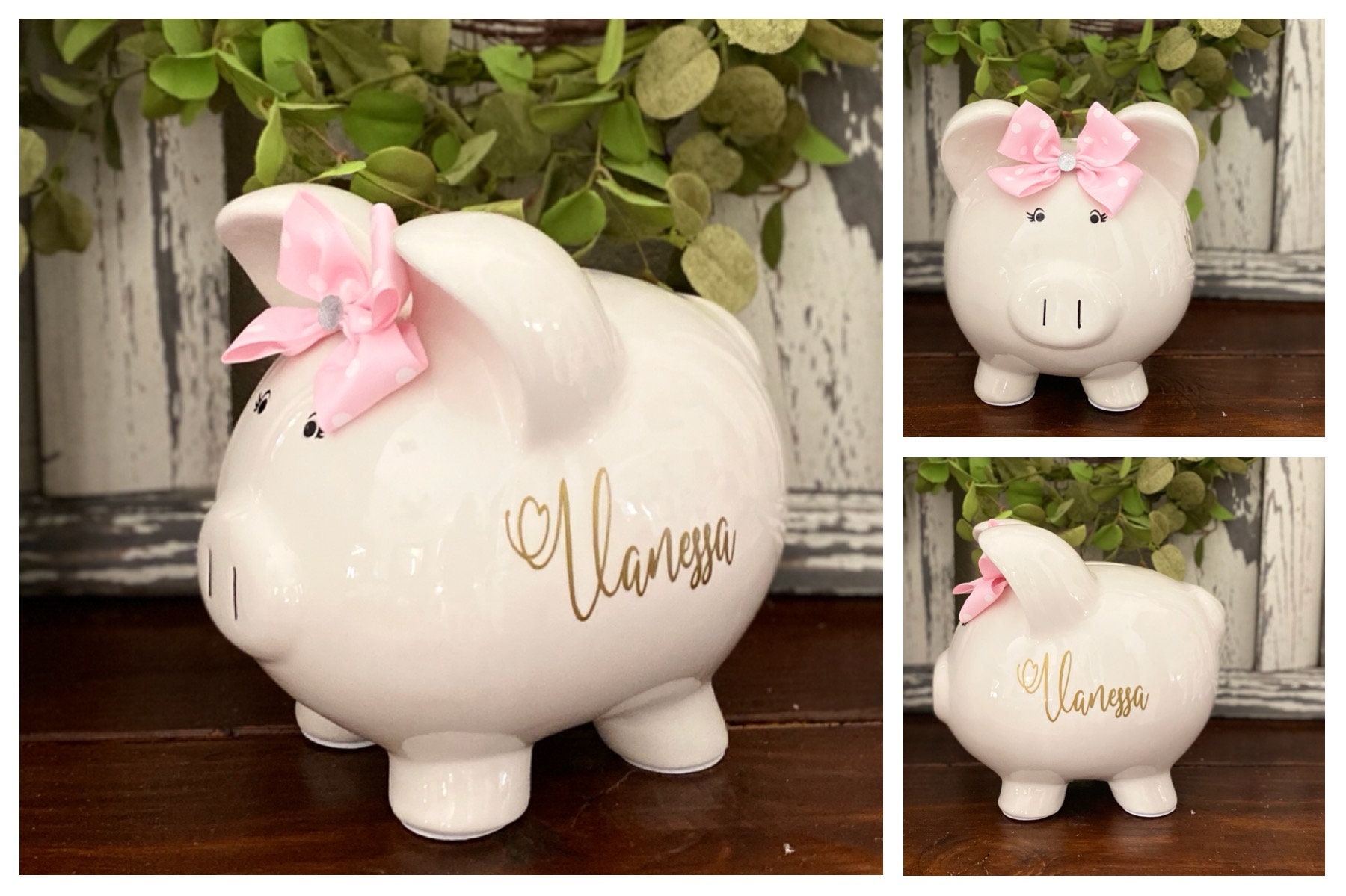 LARGE Personalized Piggy bank girl bank banks for girls Etsy