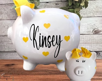 Personalized Large Heart piggy banks for girls, Dream big little one bank, piggy bank, banks for boys, heart coin bank, valentines bank