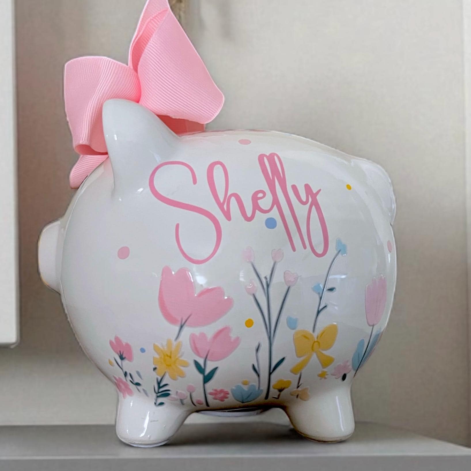 Personalized Tulip Flower Piggy Banks for Girls - Banks for Girls