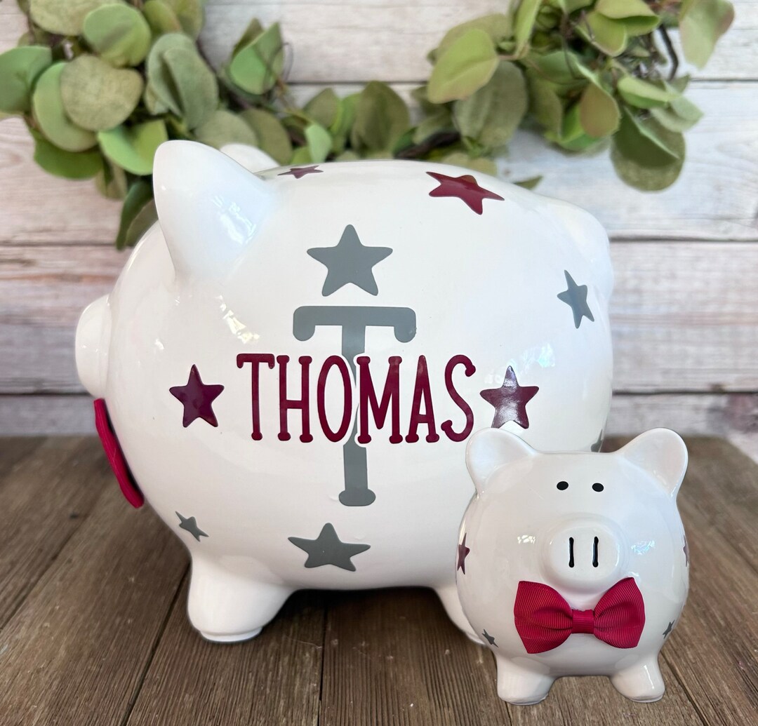 Large Personalized Piggy Bank, Star Piggy Bank, Banks for Boys, Piggy