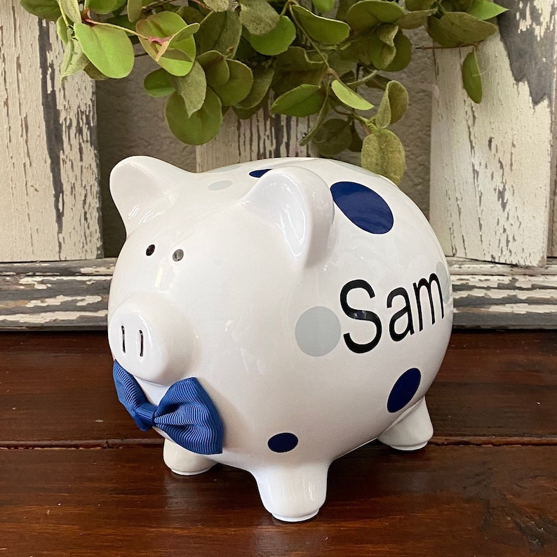 Personalized Boys Piggy Bank Piggy Banks for Boys Dark Blue Etsy