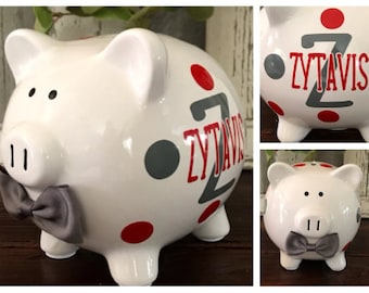 Large Personalized piggy bank, piggy bank, banks for boys, piggy bank, money counter, coin holder