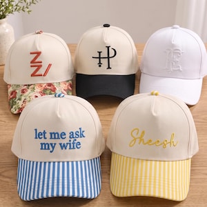 Custom Embroidered Trucker Hat, 3D Puff Snapback, Retro Floral Brim, Foodie Gift