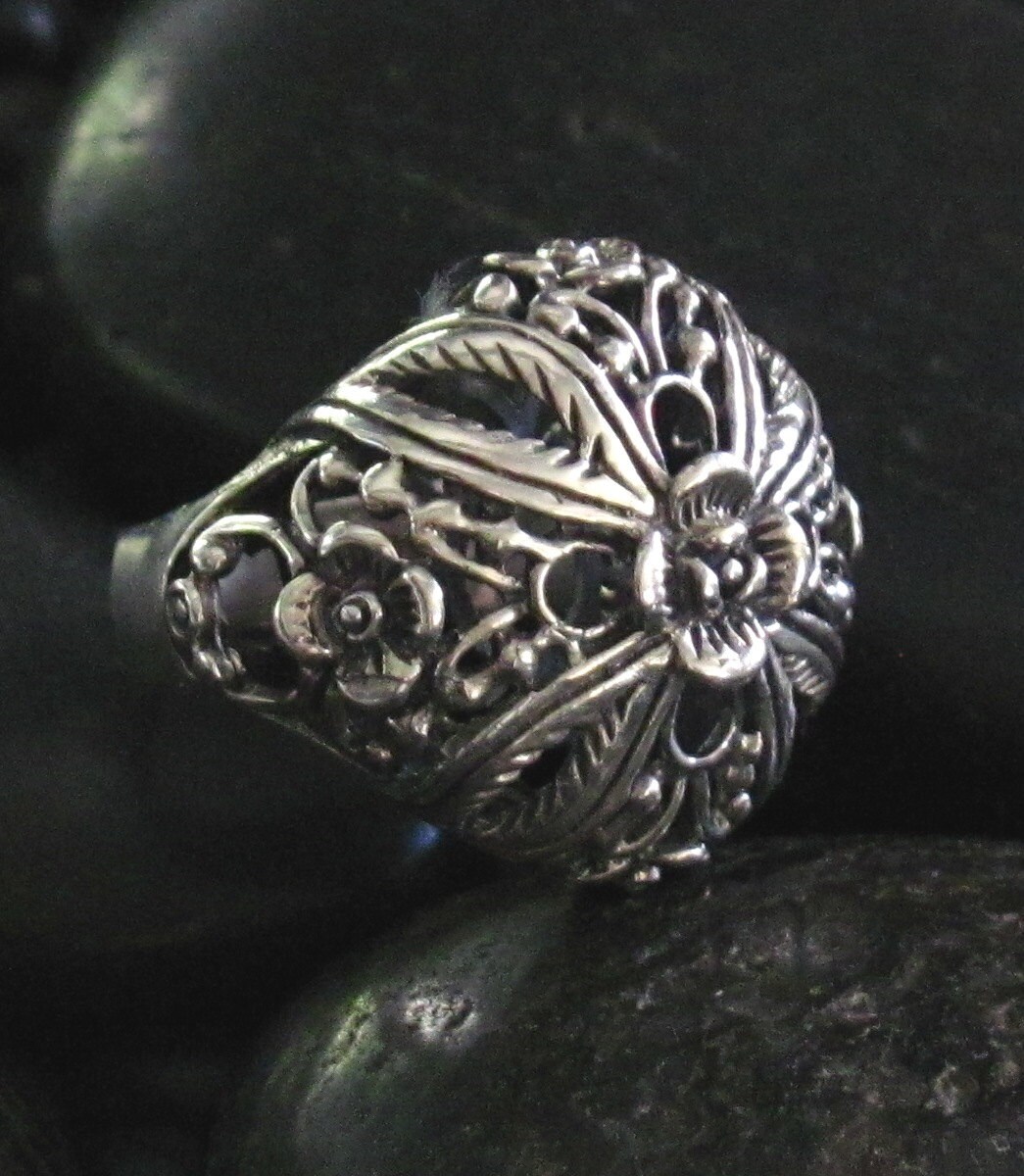 Big Bold Ornate High Dome Cocktail Style Ring in Sterling - Etsy