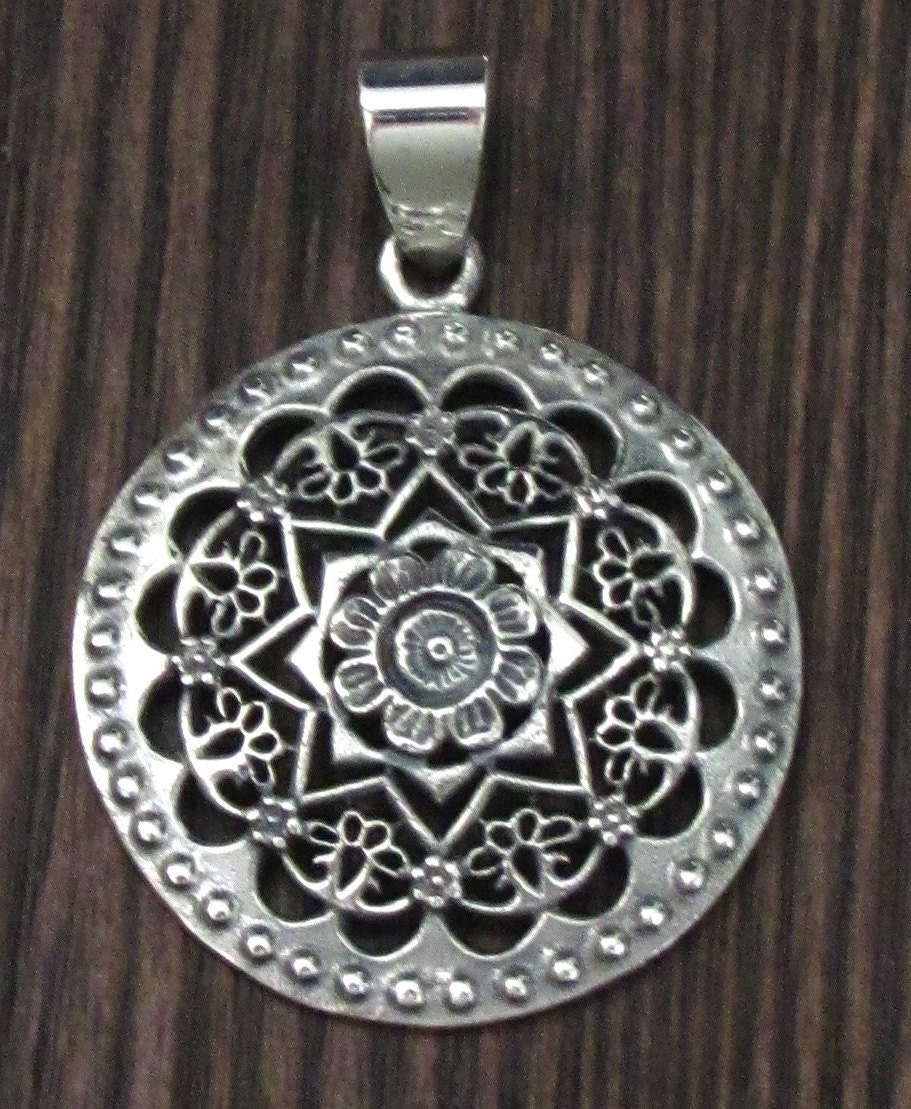 Ornate Round Floral Open Work Design Medallion in Sterling - Etsy