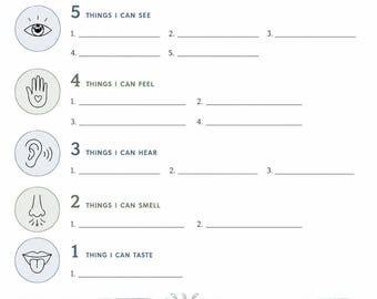 Christian Anxiety Grounding Worksheet: Faith-Centered 5-4-3-2-1 Exercise (Digital PDF)