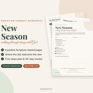 Christian Life Transitions Worksheet, New Season Bible Study Printable, Change and Moving PDF