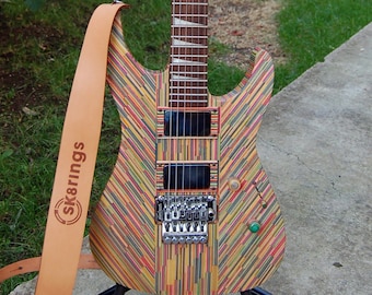 Recycled skateboard guitar Jackson Dinky style, handmade electric guitar, for him, for her