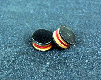 Plugs 16mm from recycled skateboard, black plugs, tunnel earrings, wooden plugs