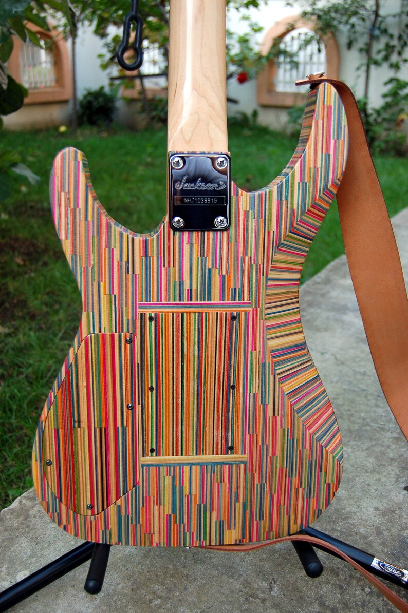 Recycled Skateboard Guitar Jackson Dinky Style Handmade Etsy
